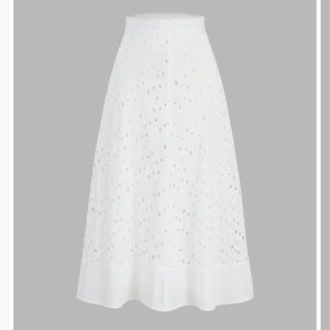 Commense eyelet midi skirt
